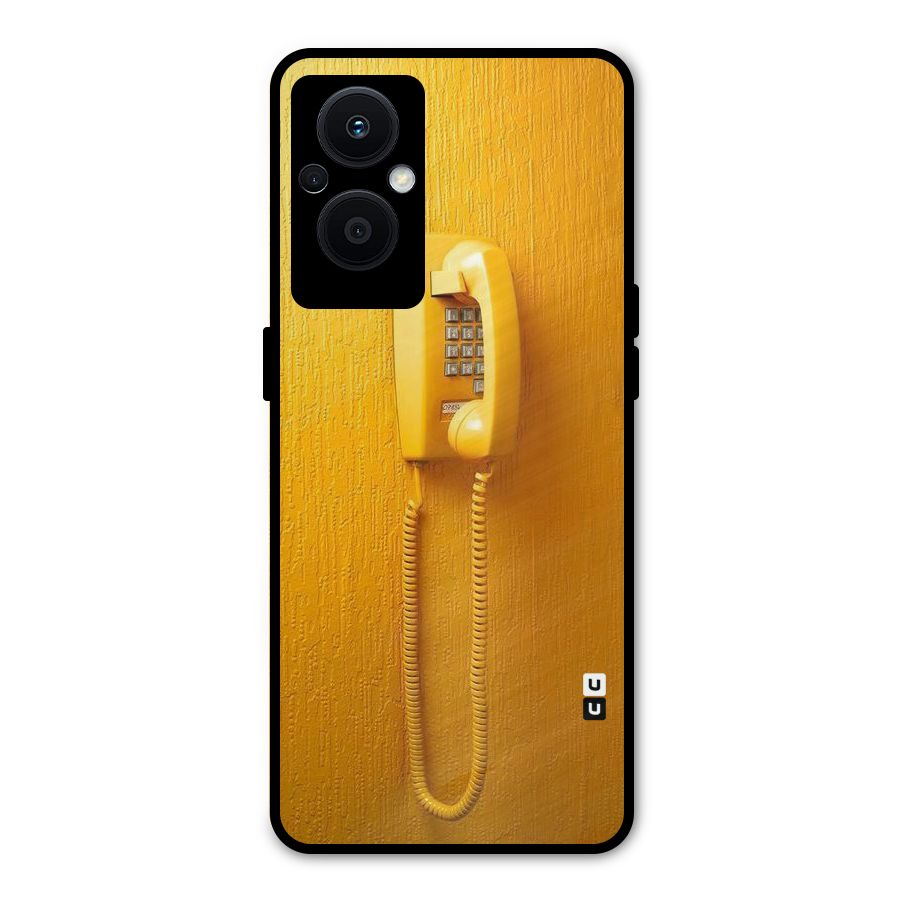 Aesthetic Yellow Telephone Metal Back Case for Oppo F21s Pro 5G