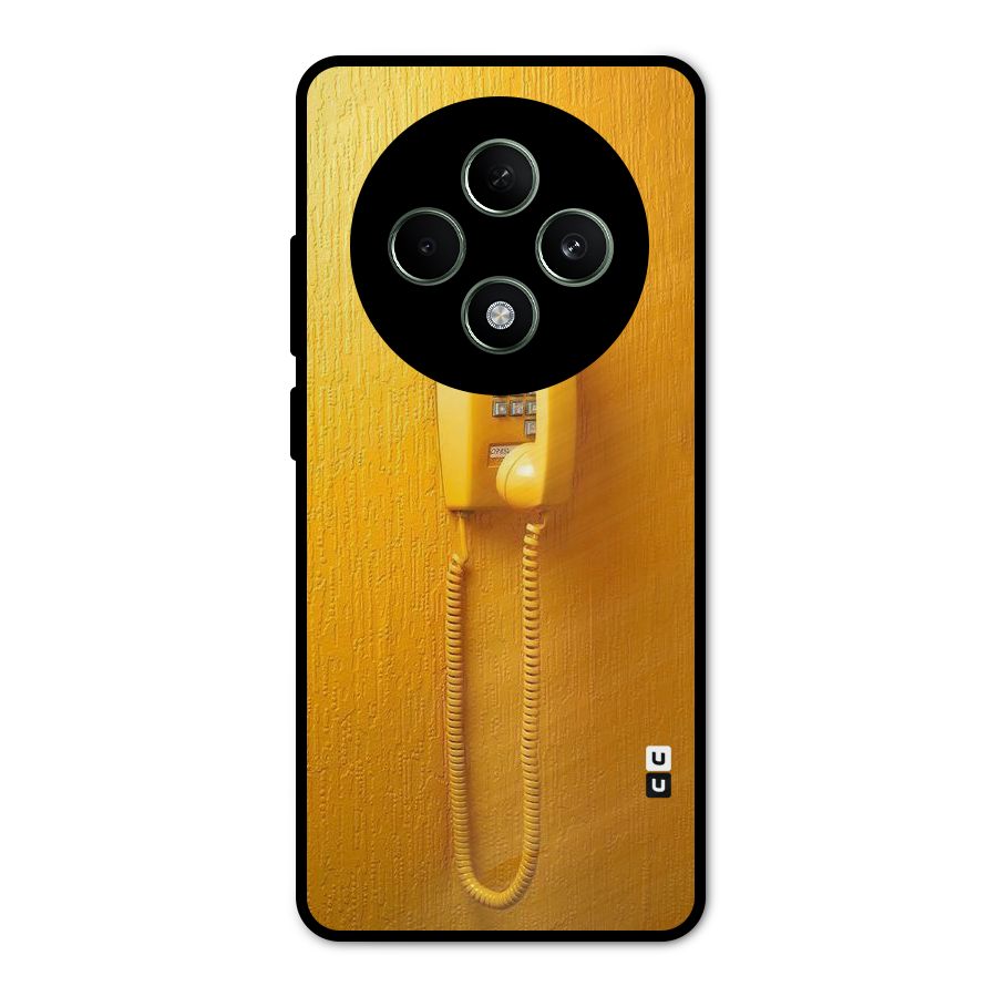 Aesthetic Yellow Telephone Metal Back Case for Oppo F27