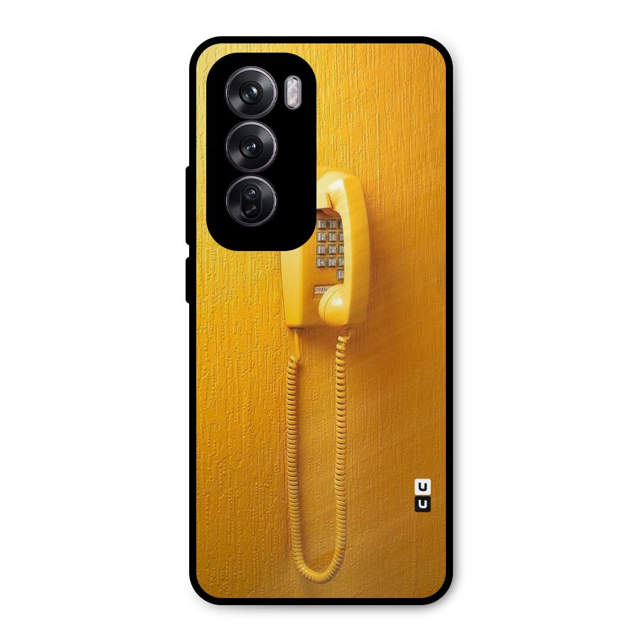 Aesthetic Yellow Telephone Metal Back Case for Oppo Reno12 Pro