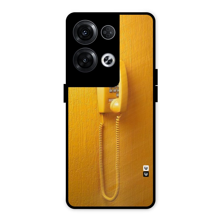 Aesthetic Yellow Telephone Metal Back Case for Oppo Reno8 Pro 5G