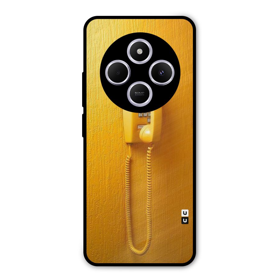 Aesthetic Yellow Telephone Metal Back Case for Poco C75 5G