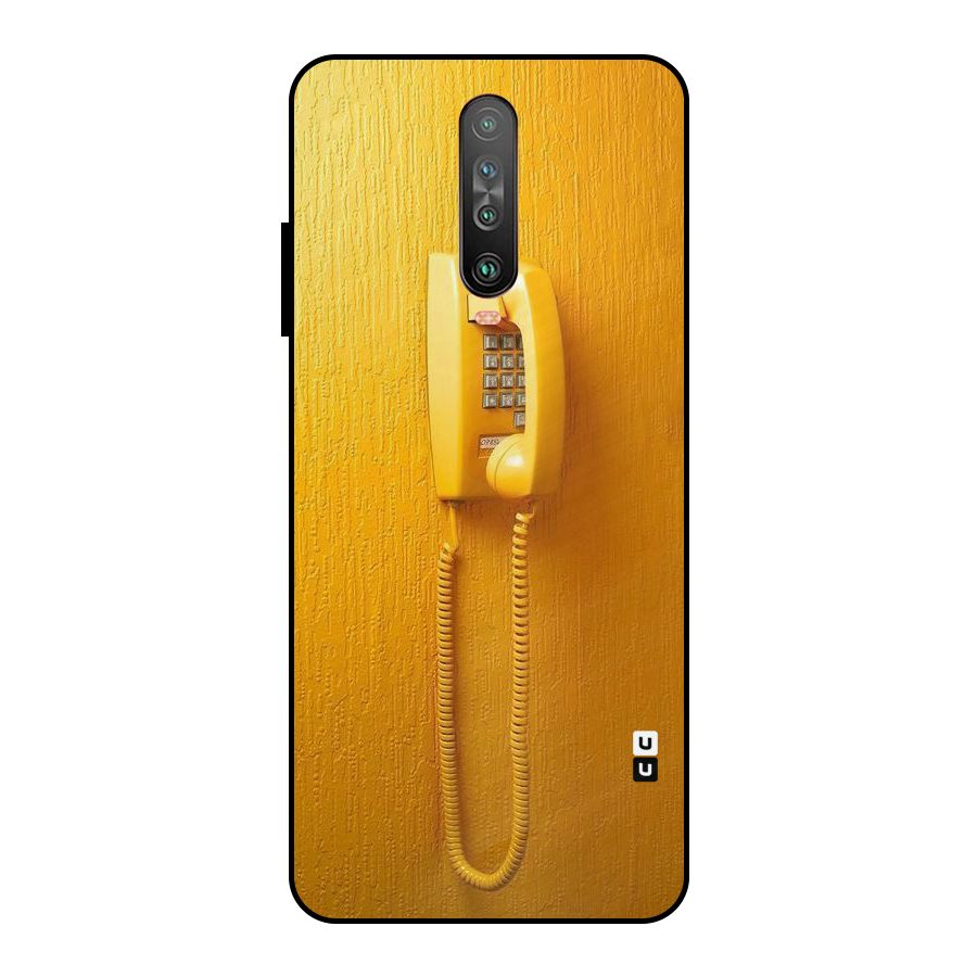 Aesthetic Yellow Telephone Metal Back Case for Poco X2