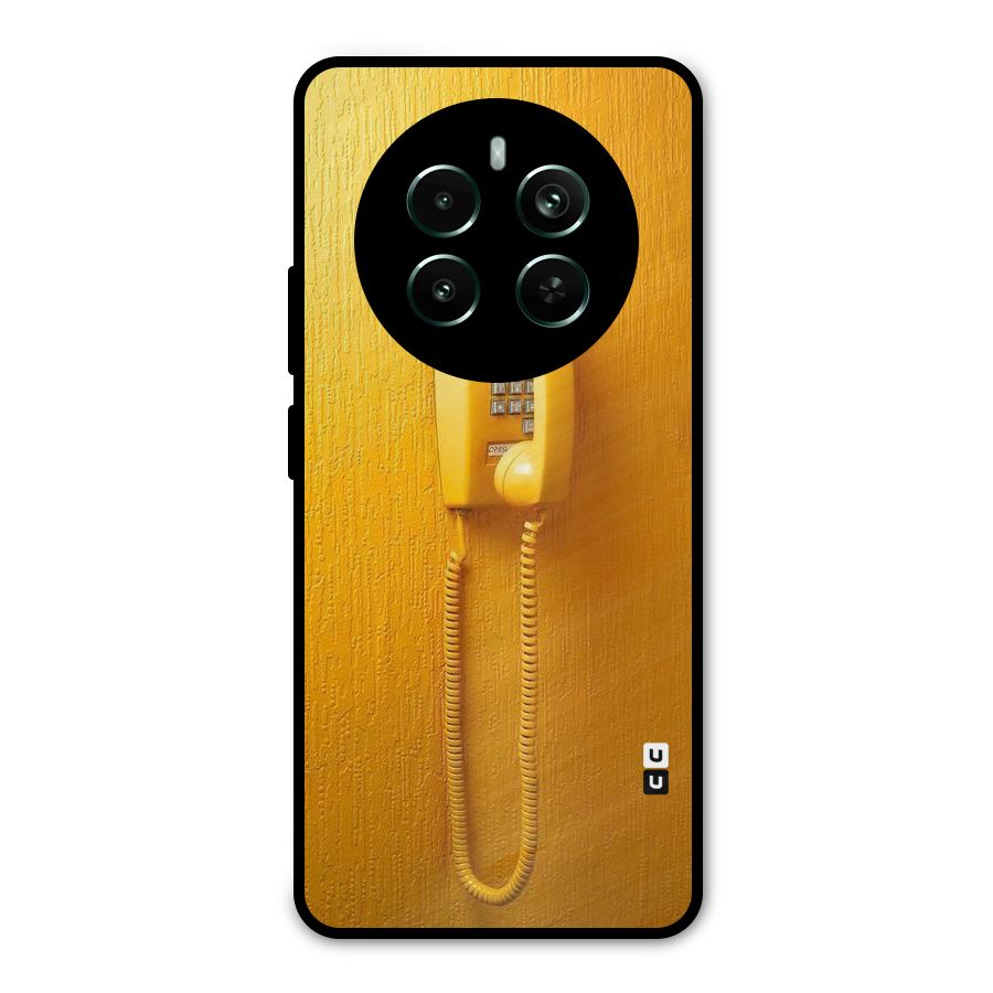 Aesthetic Yellow Telephone Metal Back Case for Realme 12 Pro Plus