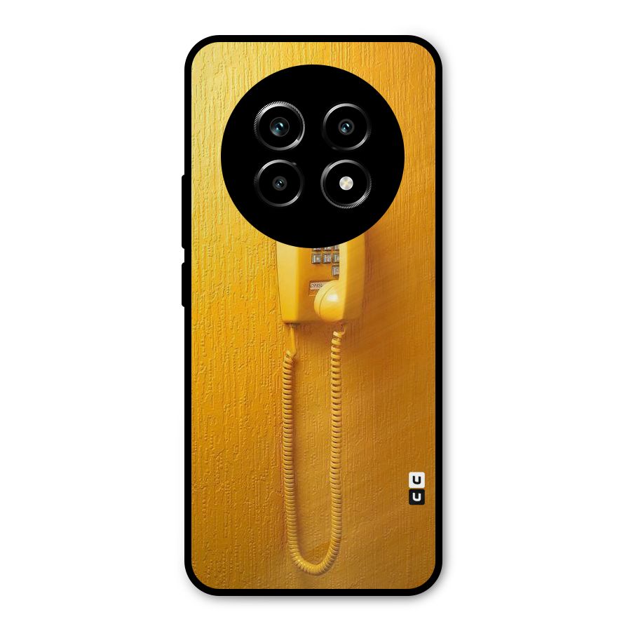 Aesthetic Yellow Telephone Metal Back Case for Realme 13 Pro