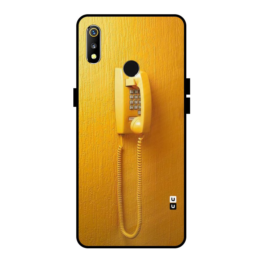 Aesthetic Yellow Telephone Metal Back Case for Realme 3i