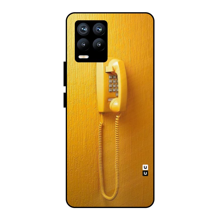 Aesthetic Yellow Telephone Metal Back Case for Realme 8 Pro
