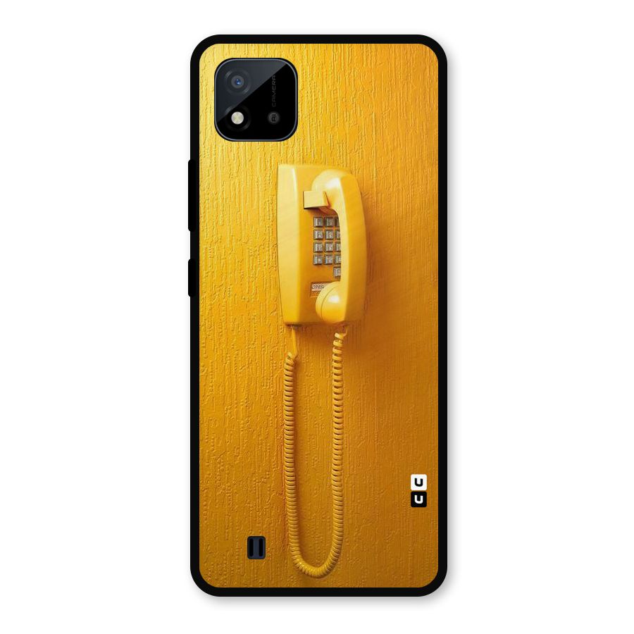 Aesthetic Yellow Telephone Metal Back Case for Realme C11 2021