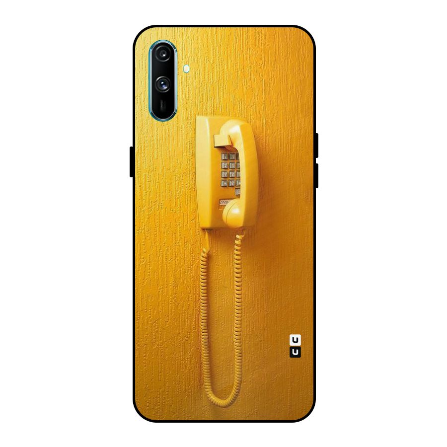 Aesthetic Yellow Telephone Metal Back Case for Realme C3