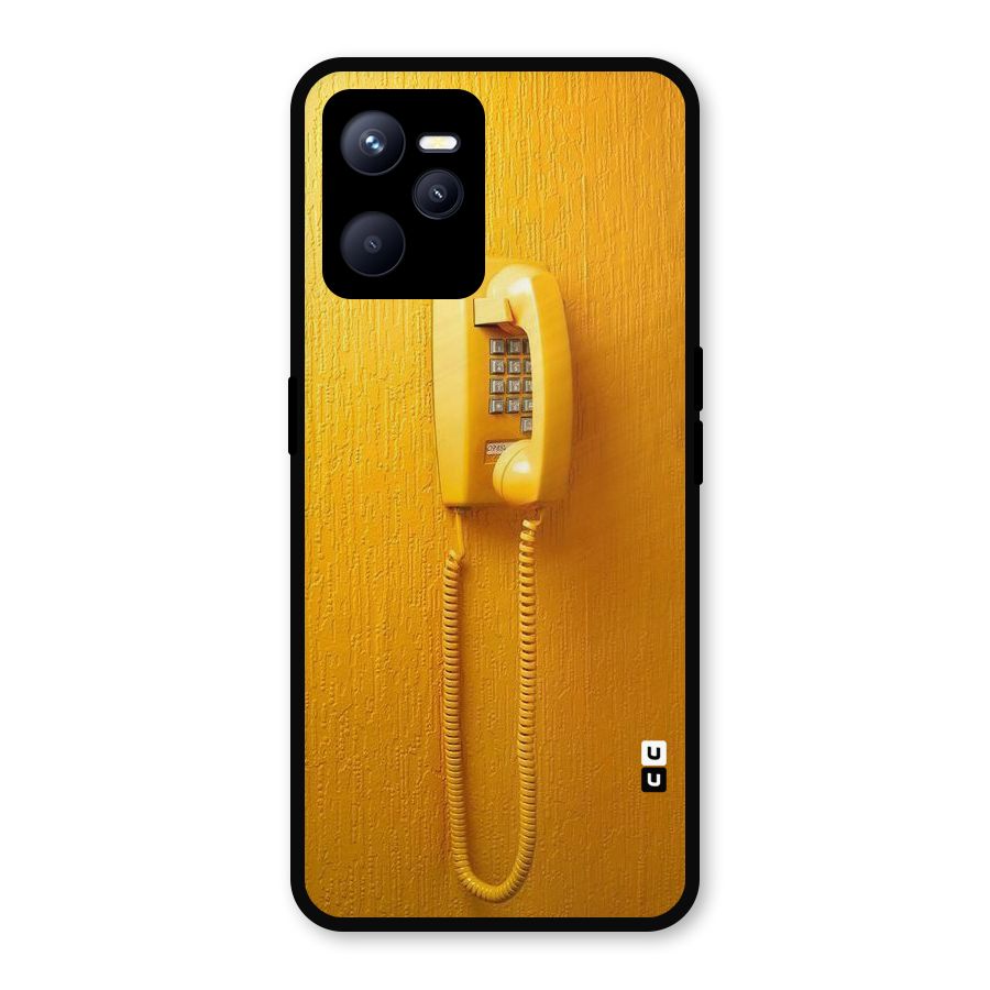 Aesthetic Yellow Telephone Metal Back Case for Realme C35
