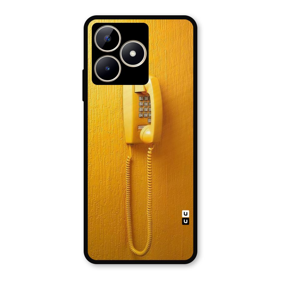 Aesthetic Yellow Telephone Metal Back Case for Realme C53