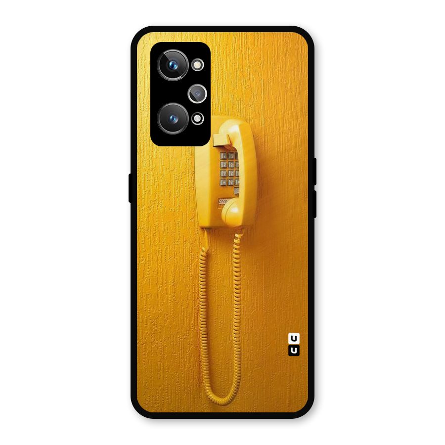 Aesthetic Yellow Telephone Metal Back Case for Realme GT Neo2