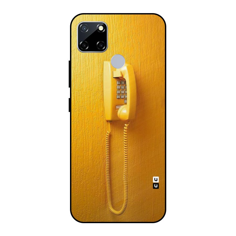 Aesthetic Yellow Telephone Metal Back Case for Realme Narzo 20
