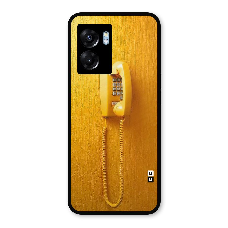 Aesthetic Yellow Telephone Metal Back Case for Realme Narzo 50 5G