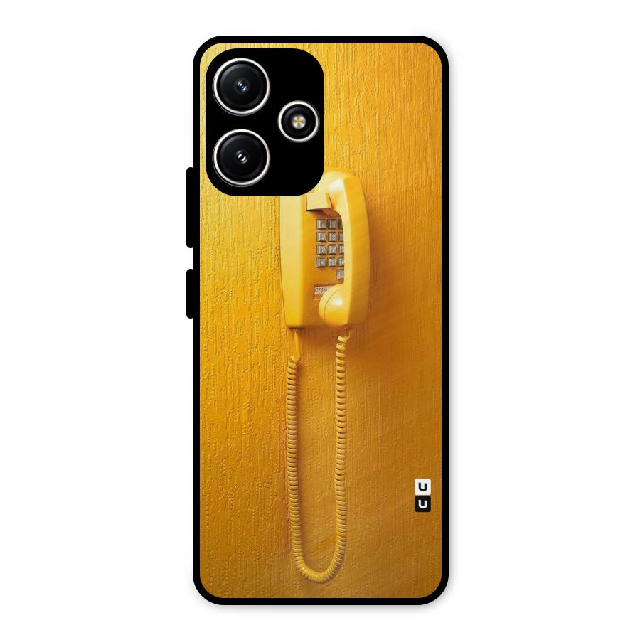 Aesthetic Yellow Telephone Metal Back Case for Redmi 12 5G