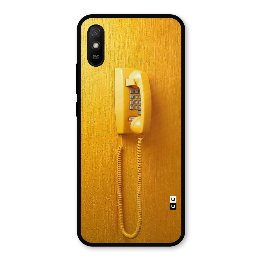 Aesthetic Yellow Telephone Metal Back Case for Redmi 9i