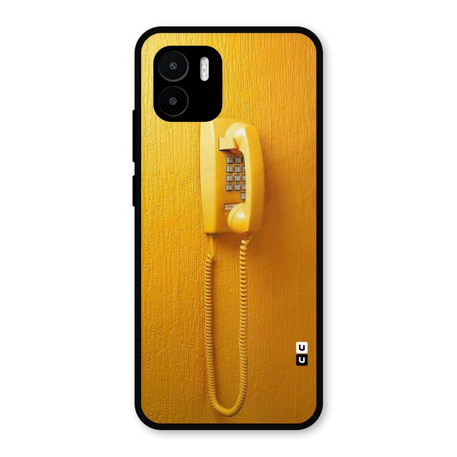 Aesthetic Yellow Telephone Metal Back Case for Redmi A2