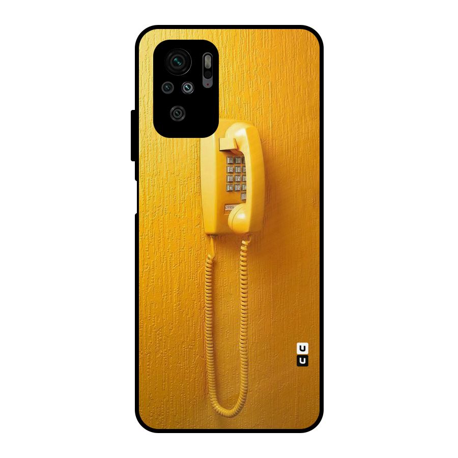 Aesthetic Yellow Telephone Metal Back Case for Redmi Note 10S
