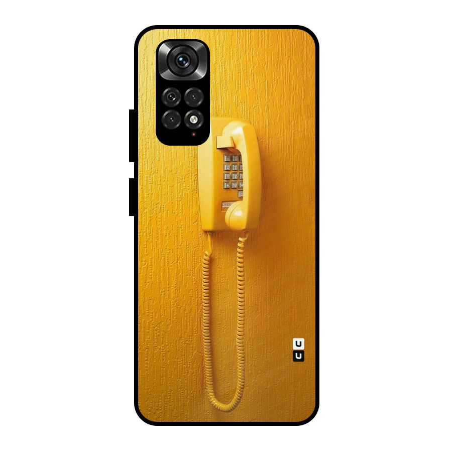 Aesthetic Yellow Telephone Metal Back Case for Redmi Note 11 Pro Plus 5G