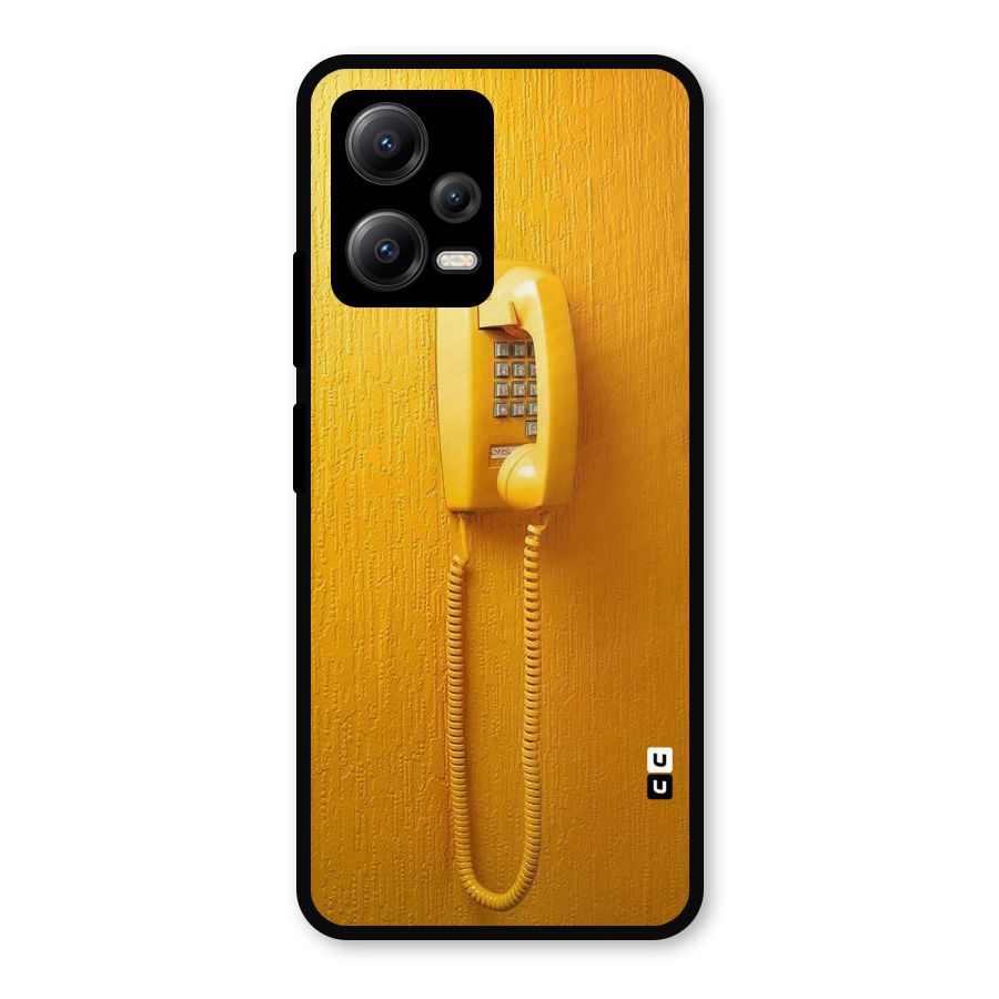 Aesthetic Yellow Telephone Metal Back Case for Redmi Note 12 5G