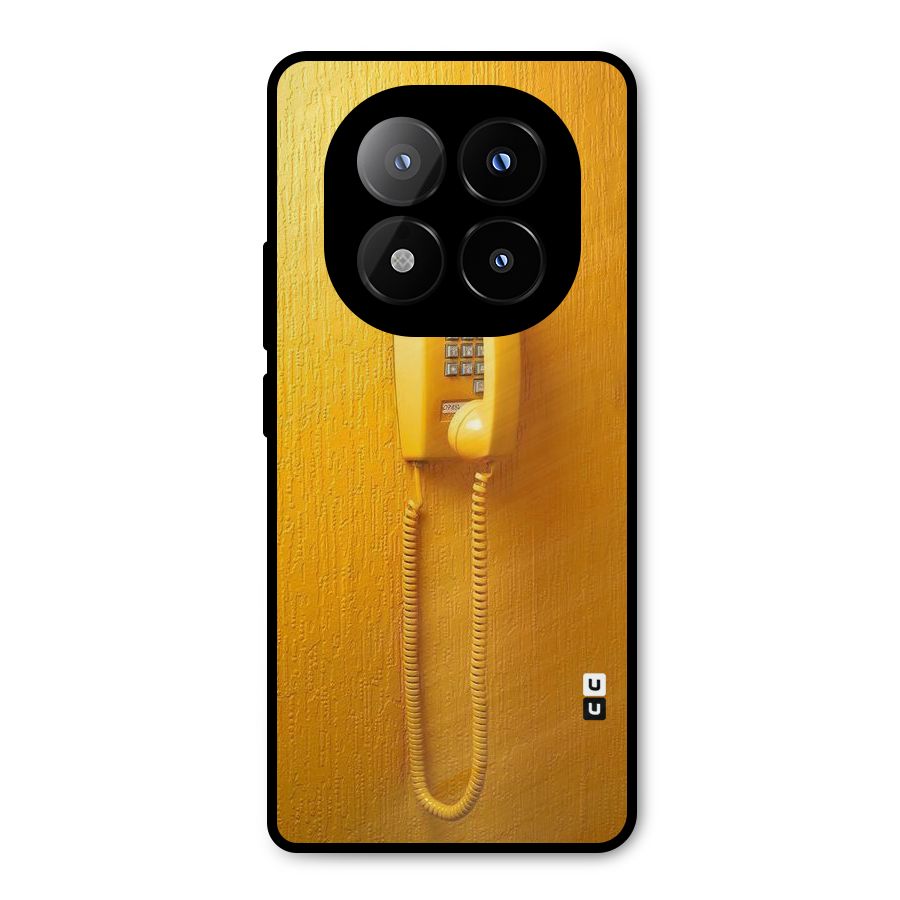 Aesthetic Yellow Telephone Metal Back Case for Redmi Note 14 Pro Plus 5G