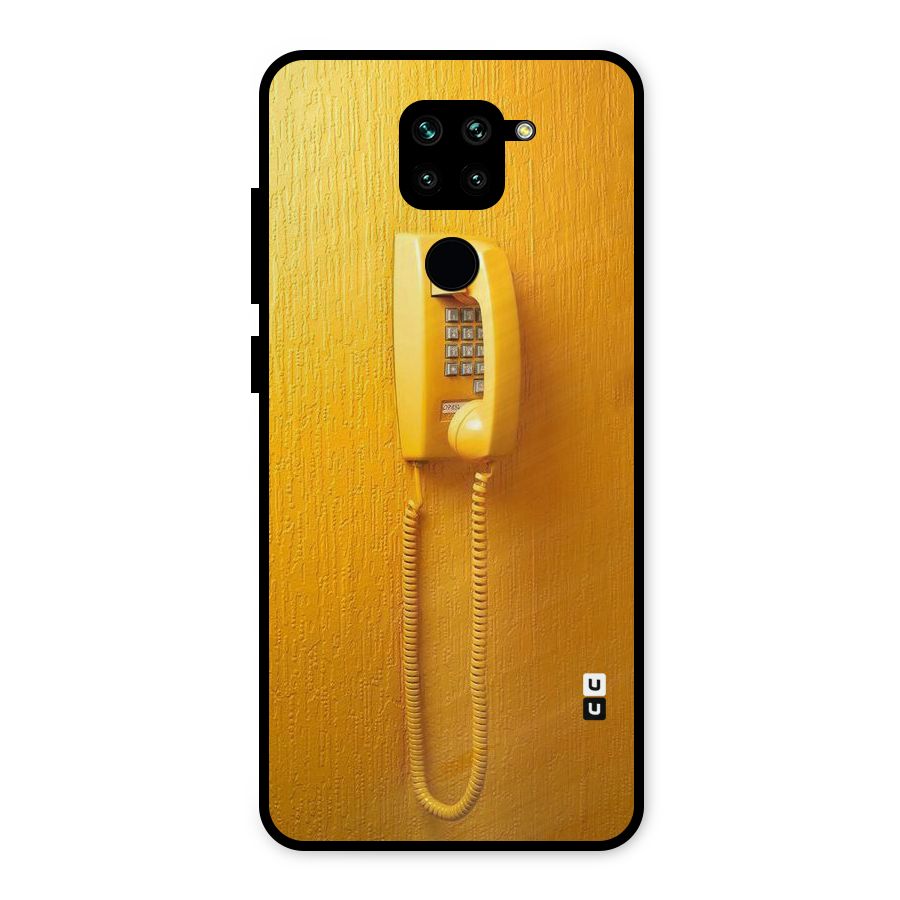 Aesthetic Yellow Telephone Metal Back Case for Redmi Note 9