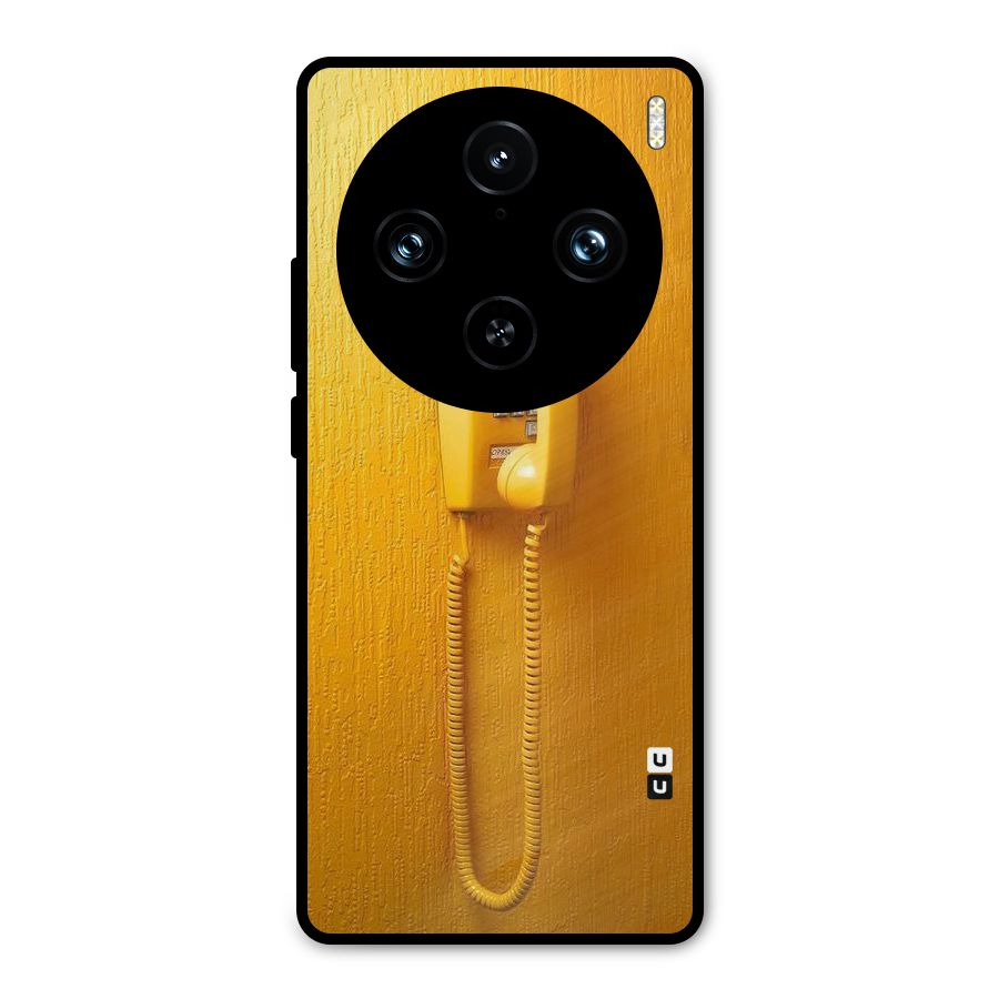 Aesthetic Yellow Telephone Metal Back Case for Vivo X100 Pro