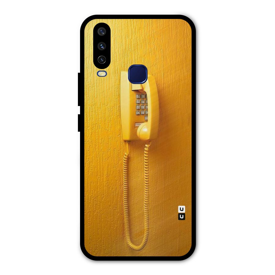 Aesthetic Yellow Telephone Metal Back Case for Vivo Y15