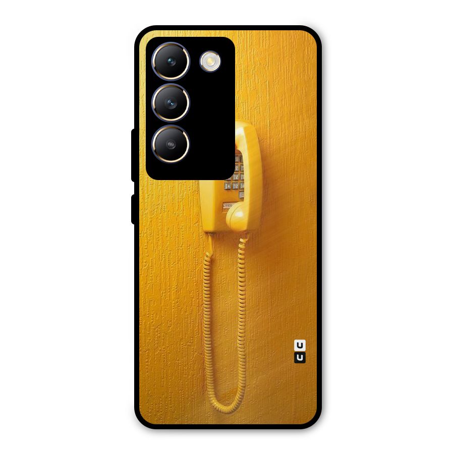 Aesthetic Yellow Telephone Metal Back Case for Vivo Y200e