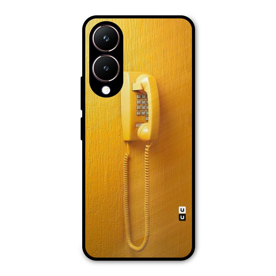 Aesthetic Yellow Telephone Metal Back Case for Vivo Y28