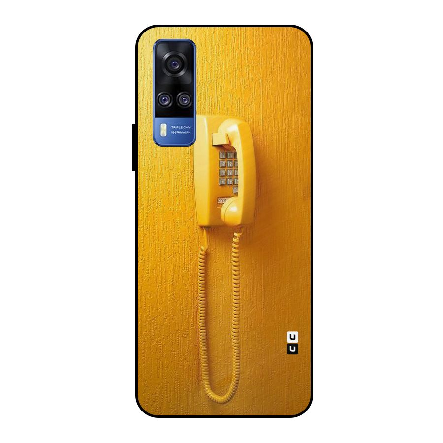 Aesthetic Yellow Telephone Metal Back Case for Vivo Y51