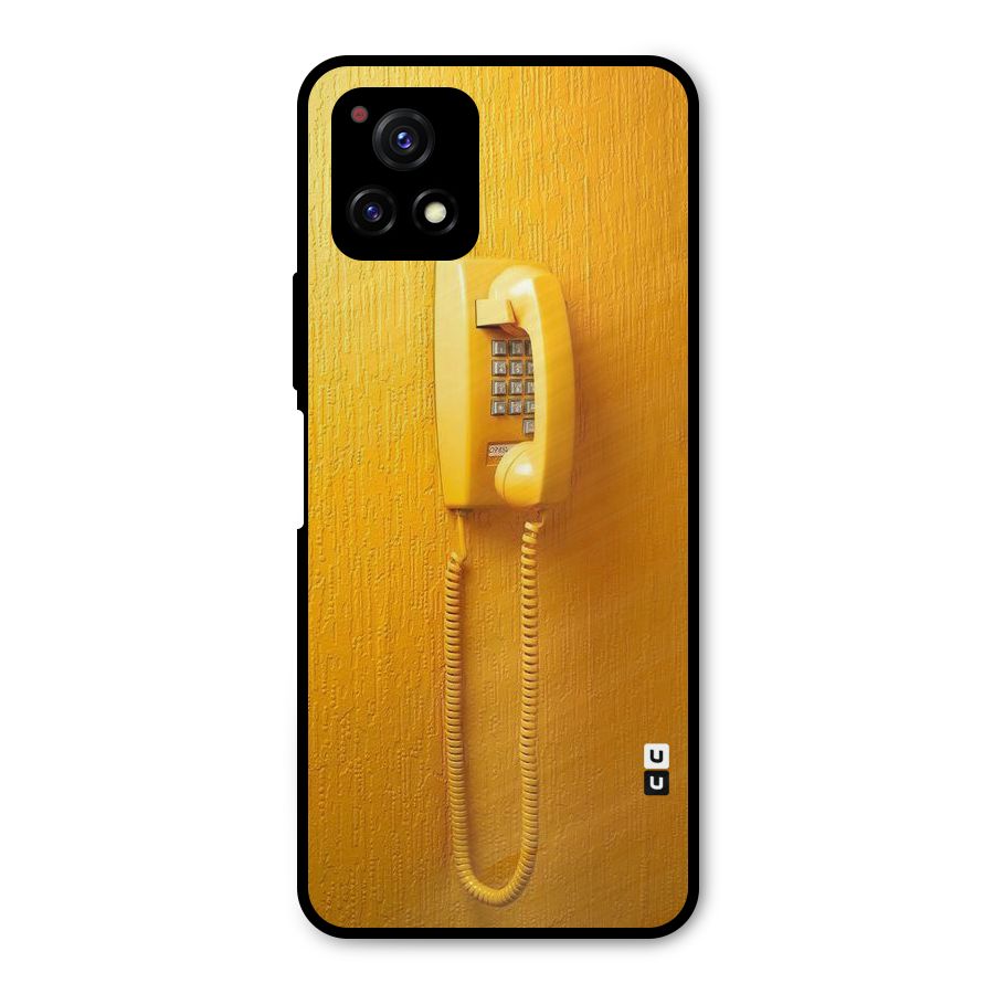 Aesthetic Yellow Telephone Metal Back Case for Vivo Y72 5G