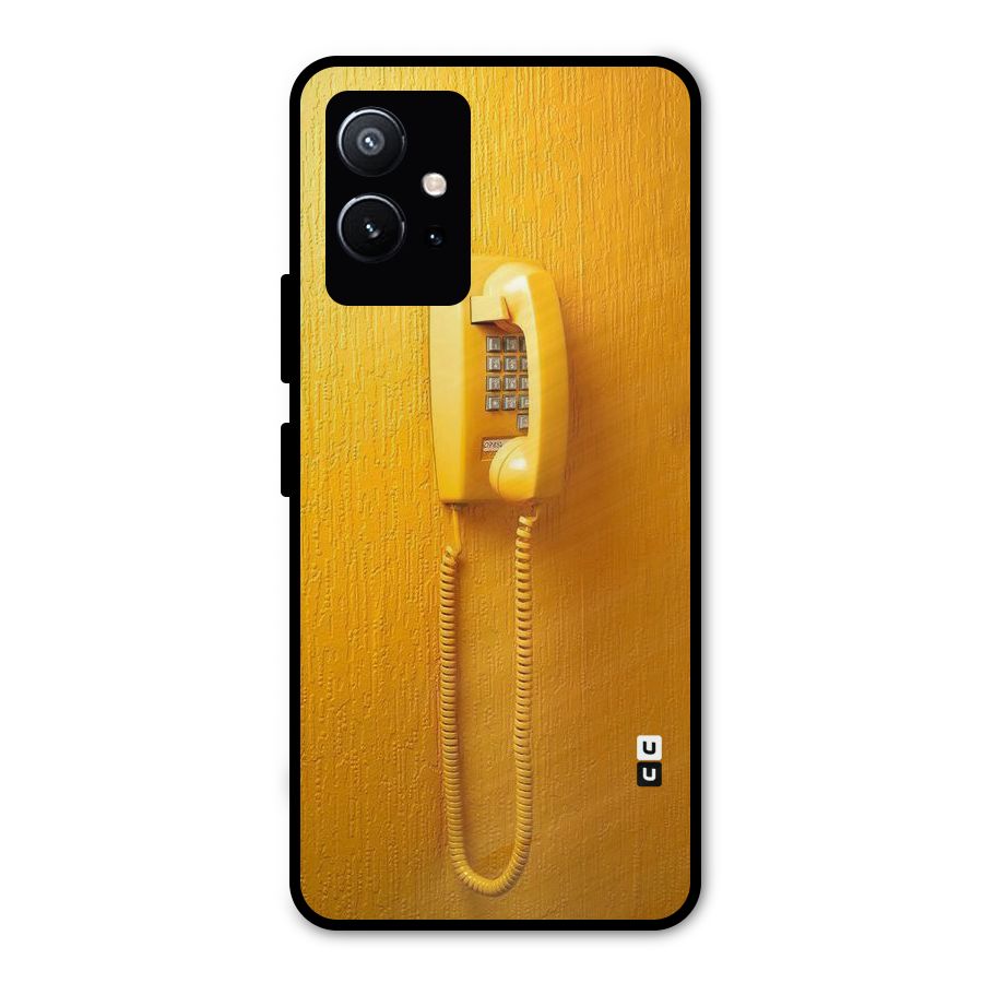 Aesthetic Yellow Telephone Metal Back Case for Vivo Y75 5G