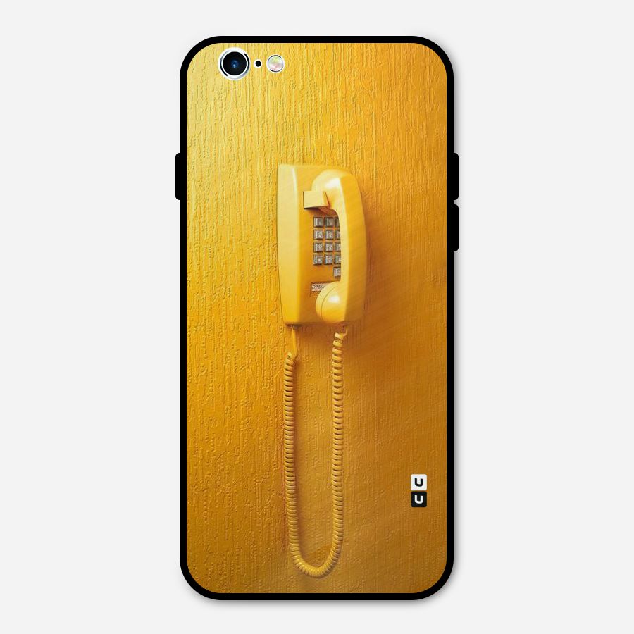 Aesthetic Yellow Telephone Metal Back Case for iPhone 6 6s