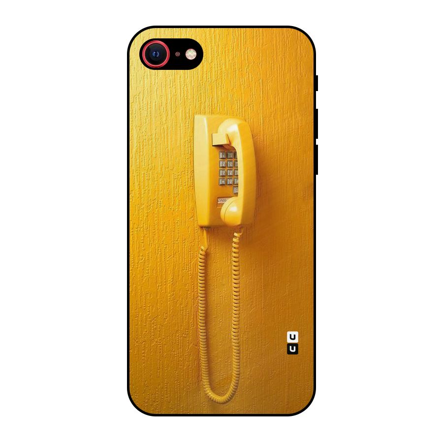Aesthetic Yellow Telephone Metal Back Case for iPhone 7