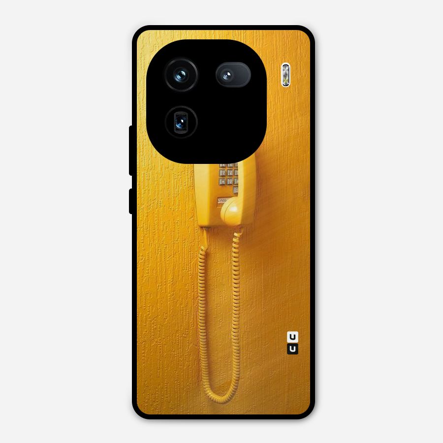 Aesthetic Yellow Telephone Metal Back Case for iQOO 12