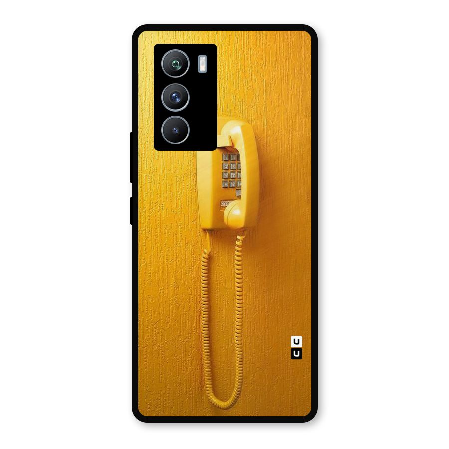 Aesthetic Yellow Telephone Metal Back Case for iQOO 9 SE