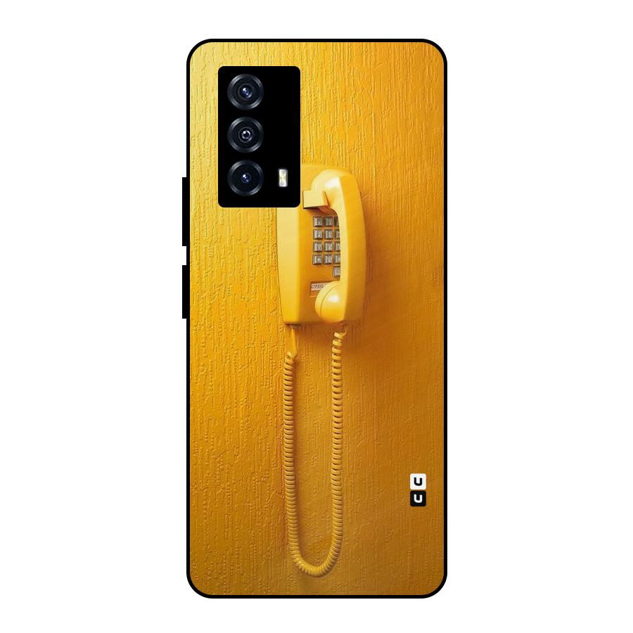 Aesthetic Yellow Telephone Metal Back Case for iQOO Z5