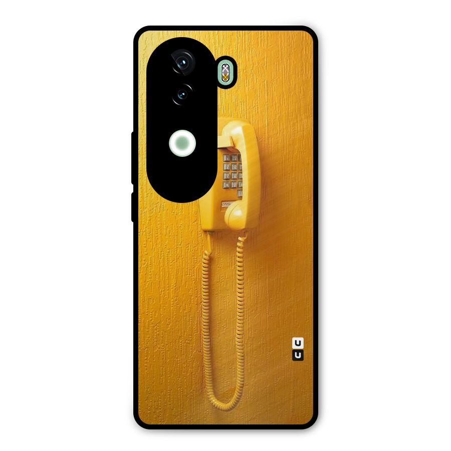 Aesthetic Yellow Telephone Metal Back Case for iQOO Z9s
