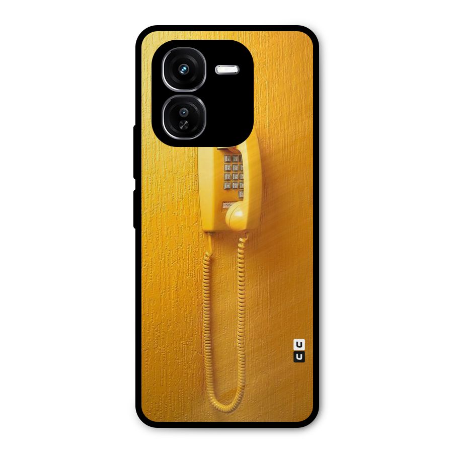 Aesthetic Yellow Telephone Metal Back Case for iQOO Z9x