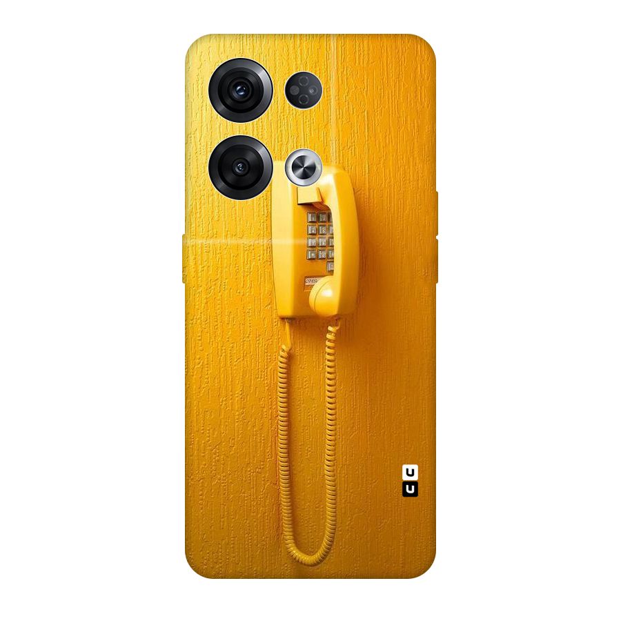 Aesthetic Yellow Telephone Original Polycarbonate Back Case for Oppo Reno8 Pro 5G