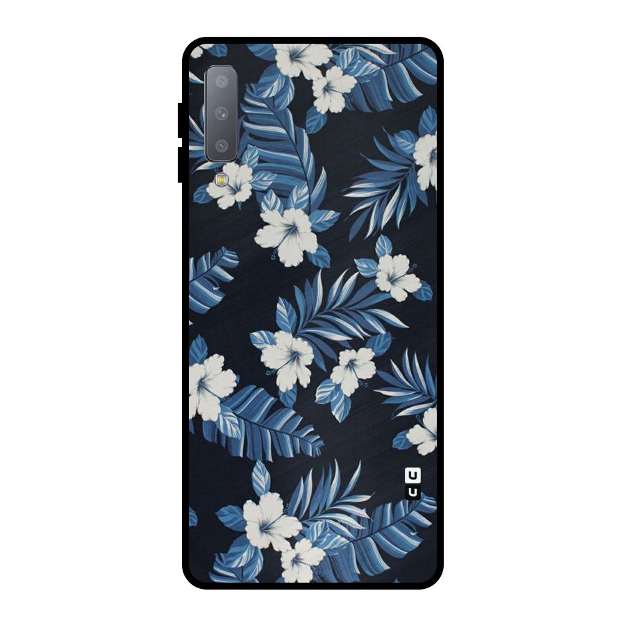 Aesthicity Floral Metal Back Case for Galaxy A7 (2018)