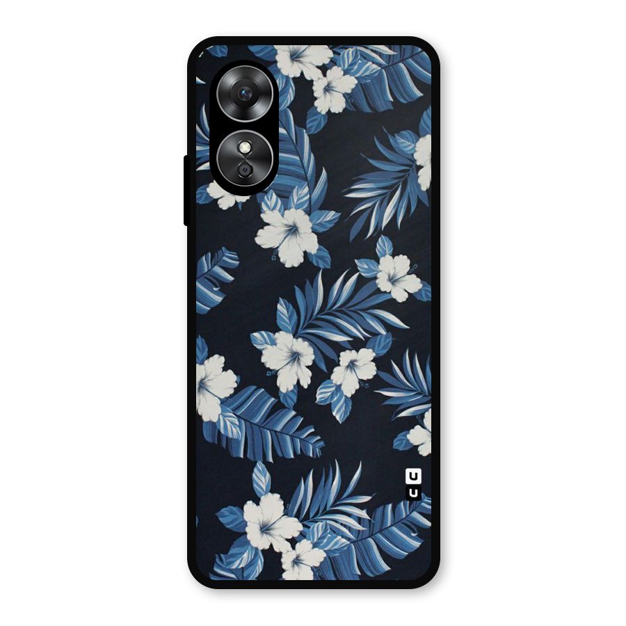 Aesthicity Floral Metal Back Case for Oppo A17
