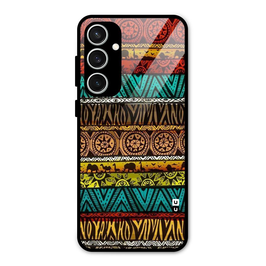 African Design Pattern Glass Back Case for Galaxy S23 FE