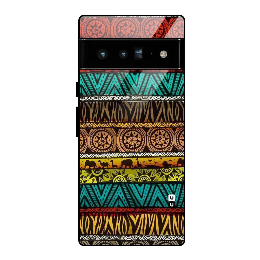 African Design Pattern Glass Back Case for Google Pixel 6 Pro