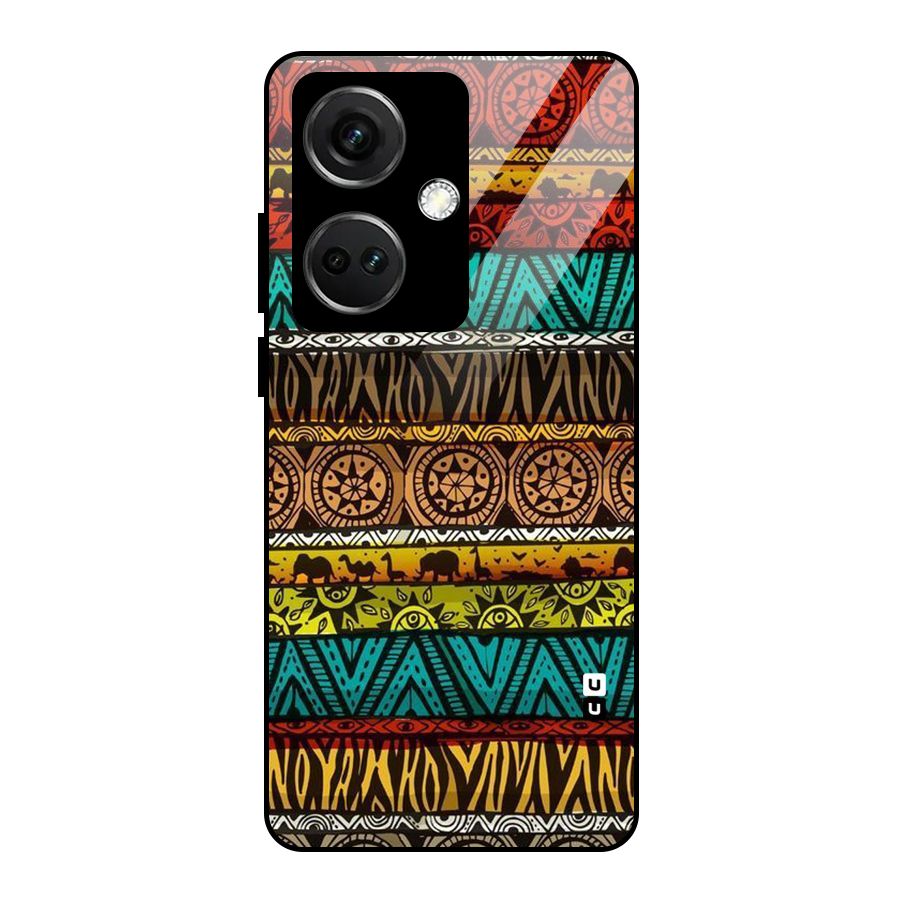African Design Pattern Glass Back Case for OnePlus Nord CE 3 5G