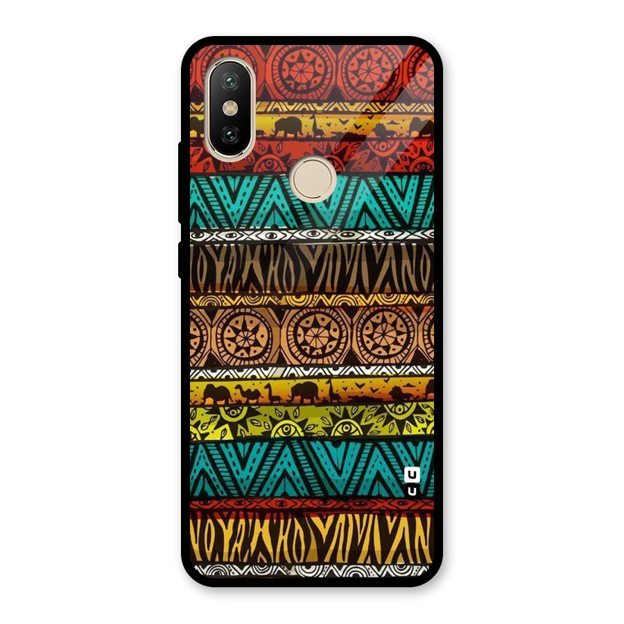 African Design Pattern Glass Back Case for Redmi A1