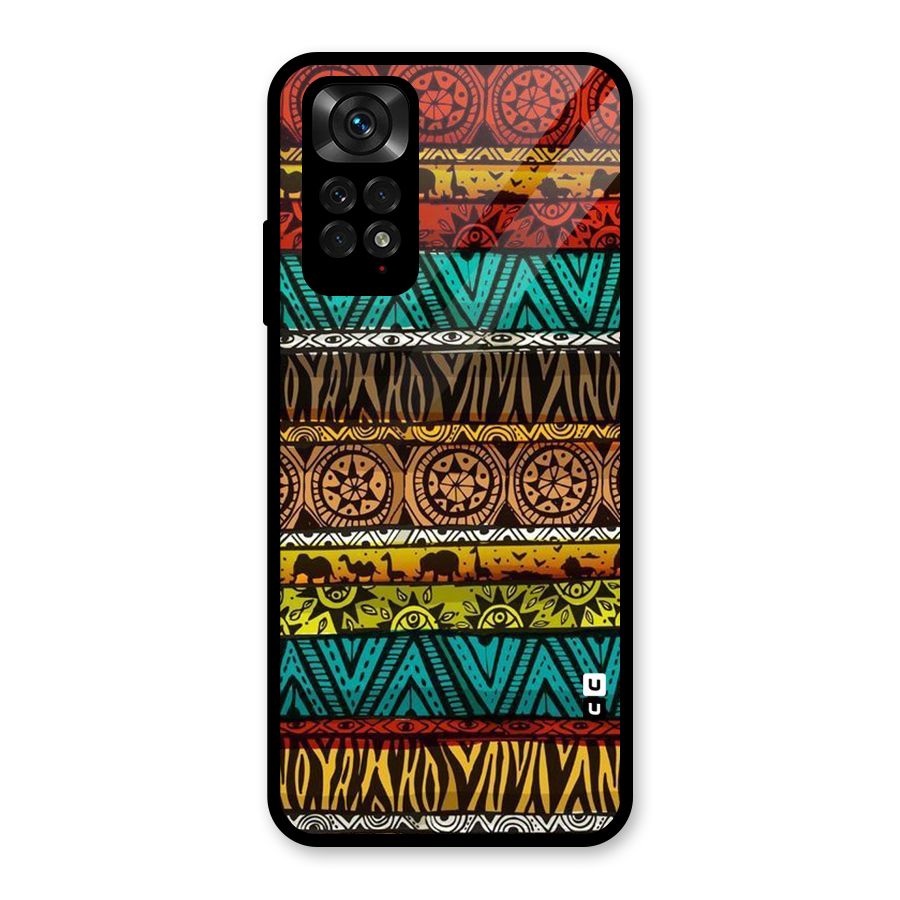 African Design Pattern Glass Back Case for Redmi Note 11S