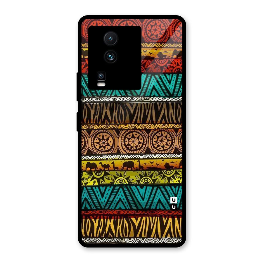 African Design Pattern Glass Back Case for Vivo iQOO Neo 7