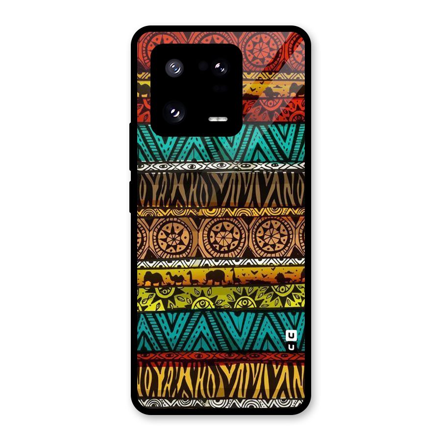 African Design Pattern Glass Back Case for Xiaomi 13 Pro
