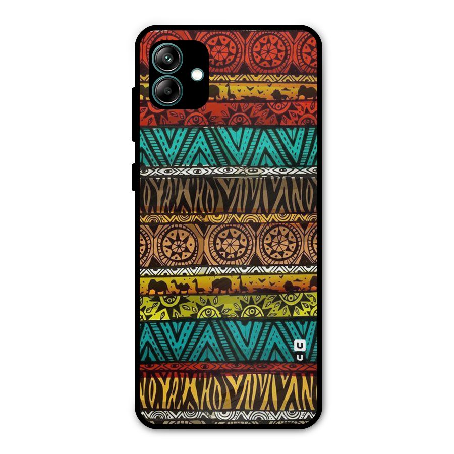 African Design Pattern Metal Back Case for Galaxy A04